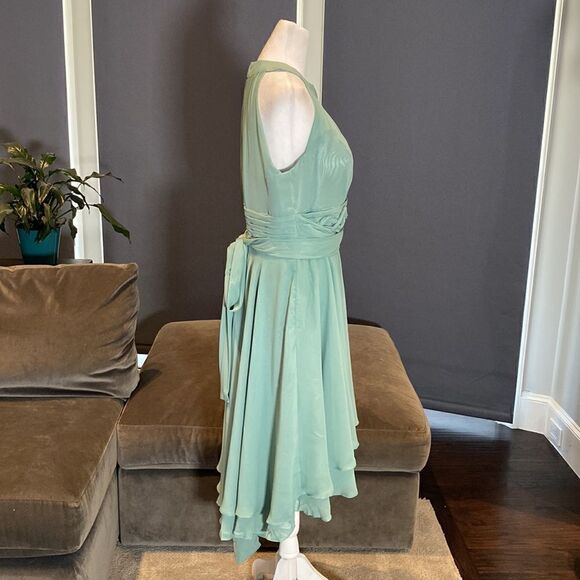 Women’s Halter Neck Chiffon High Low Prom Party Bridesmaid Dress Size 12 NWT - Picture 6 of 9